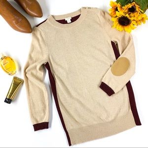 J. Crew Color Block Elbow Patch Sweater